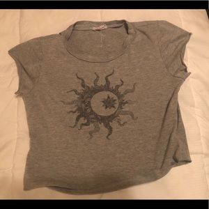 Grey graphic crop top
